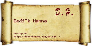 Deák Hanna névjegykártya
