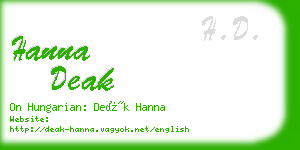 hanna deak business card